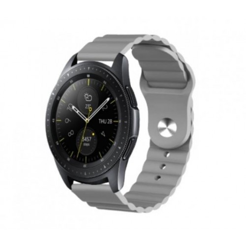 Ремінець BeWatch для Samsung Galaxy Watch 42 | 3 41 мм | Active | Active 2 силіконовий 20мм Wave Сірий (1010707) Ремінець BeWatch для Samsung Galaxy Watch 42 | 3 41 мм | Active | Active 2 силіконовий 20мм Wave Сірий (1010707)
