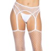 Панчохи-сітка Leg Avenue Net stockings with garter belt One size White, пояс, підв’язки в інтернет супермаркеті PbayMarket!