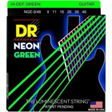 Струни для електрогітари DR NGE-9/46 Hi-Def Neon Green K3 Coated Light Heavy Electric Guitar Strings 9/46