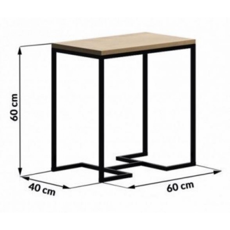 Приліжковий столик у стилі Loft NS-1479 630x600x400 мм Черный