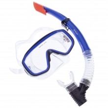 Набір для плавання маска із трубкою Zelart M138-SN50-4-PVC Чорний-синій (PT0877)