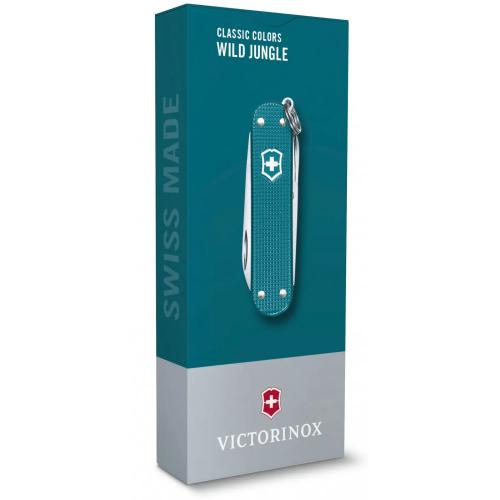Ніж-брелок Victorinox Classic SD Alox Colors Wild Jungle 58 мм, 5 функцій, Зелений (0.6221.242G) Ніж-брелок Victorinox Classic SD Alox Colors Wild Jungle 58 мм, 5 функцій, Зелений (0.6221.242G)