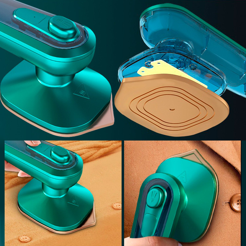 Ручна міні праска Lesko Iron C020 Green портативна для сухого та вологого прасування