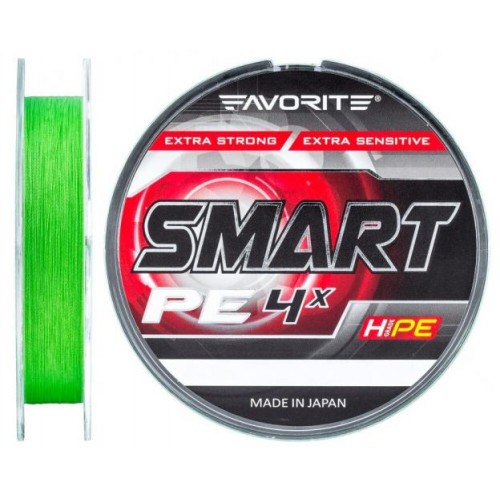 Шнур Favorite Smart PE 4x 150м #0.5/0.117мм 3.6кг Салатовий (1013-1693.10.38)