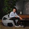 Крісло мішок М'яч Оксфорд 120см Студія Комфорту Великий Сірий + Чорний