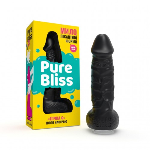 Крафтове мило-член із присоскою Pure Bliss MINI Black, натуральне в інтернет супермаркеті PbayMarket!