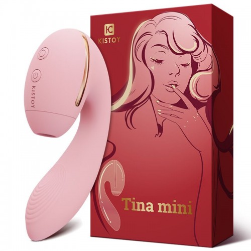 Вакуумний вібратор KISTOY Tina Mini Pink, вагінально-кліторальний в інтернет супермаркеті PbayMarket!