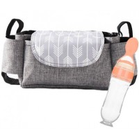 Набір підвісна сумка для коляски 35х11х15 см Сіра та Пляшка-ложка для годування Помаранчева (vol-1411) Набір підвісна сумка для коляски 35х11х15 см Сіра та Пляшка-ложка для годування Помаранчева (vol-1411)