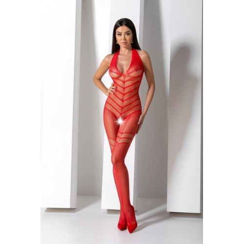 Бодістокінг з плетінням на животику Passion BS100 One Size, red, декоративний шов, з доступом в інтернет супермаркеті PbayMarket!