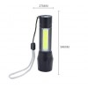 Ліхтарик світлодіодний акумуляторний Xiamen 3W LED + COB 350 лм USB (НН050713)