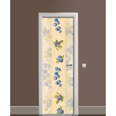 Наклейка на двері Zatarga «Акварельна чорниця» 650х2000 мм вінілова 3Д наклейка декор самоклеюча