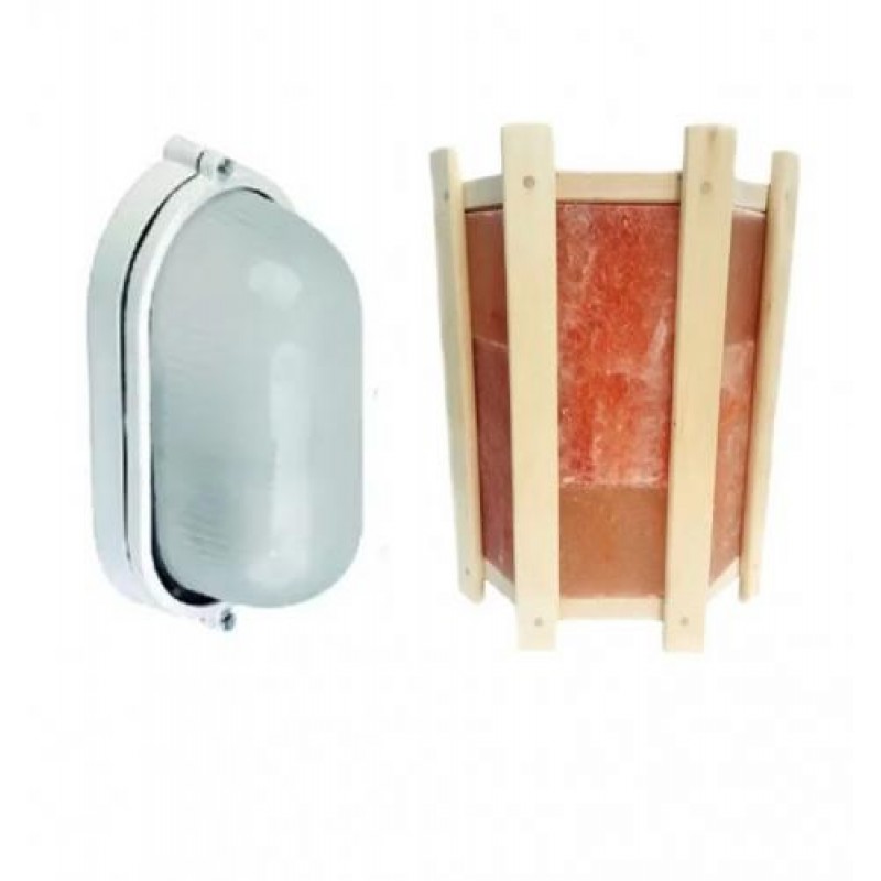 Світильник для лазні МС 1101 + Огорожа для світильника PRO 410х280 мм з гімалайської сіллю 4.5