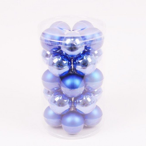 Набір скляних новорічних куль Flora 25 шт D-5.7 см Синій (44506) в інтернет супермаркеті PbayMarket!