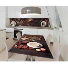 Наклейка 3Д вінілова на стіл Zatarga «Шоколад ручної роботи» 650х1200 мм для будинків, квартир, столів, кофейн