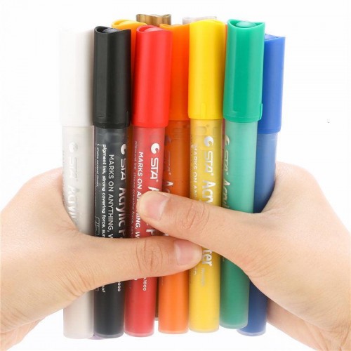 Набір акрилових маркерів STA для малювання на різних поверхнях 24 кольори 2 мм в інтернет супермаркеті PbayMarket!