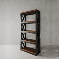 Стелаж для зберігання в стилі Loft NS-1783 1880x800x300 мм Черный Стелаж для зберігання в стилі Loft NS-1783 1880x800x300 мм Черный