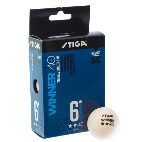 Набір м'ячів для настільного тенісу 6 штук STIGA SGA-1111-24 WINNER 2* (ABS, d-40мм) Білий (PT0582) в інтернет супермаркеті PbayMarket!
