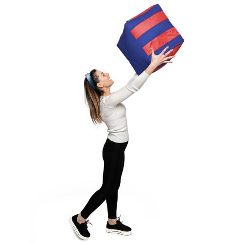 Пуф Кубик Смугастий Оксфорд 40х40 Студія Комфорту Червоний + Синій