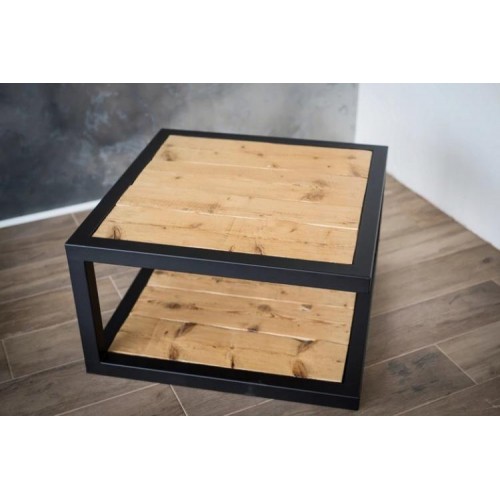 Журнальний столик GoodsMetall у стилі Лофт 800х800х400 Прага міні Журнальний столик GoodsMetall у стилі Лофт 800х800х400 Прага міні