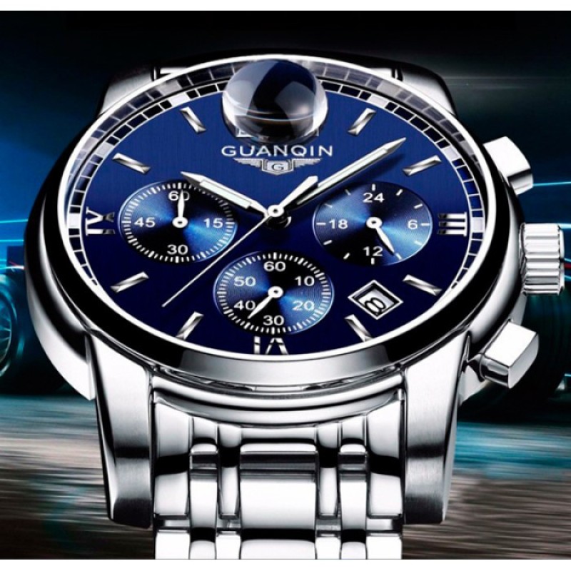 Годинник чоловічий Guanquin Liberty Silver