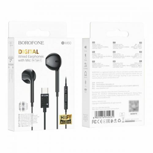 Навушники Borofone BM60 Type-C Original series digital 1,2 м Black