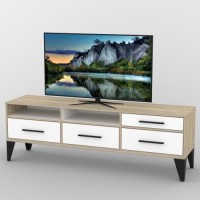 Тумба під телевізор Тиса Мебель ТВ-394 Дуб сонома Білий 60x44x180 см Тумба під телевізор Тиса Мебель ТВ-394 Дуб сонома Білий 60x44x180 см