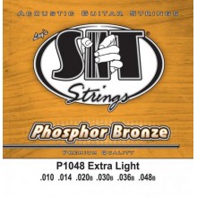 Струни для акустичної гітари SIT P1048 Extra Light Phosphor Bronze Acoustic Guitar Strings 10/48