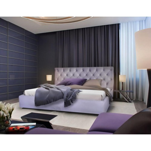 Ліжко двоспальне BNB Arizona Comfort 180 x 190 см Simple З підйомним механізмом та нішою для білизни Бузковий