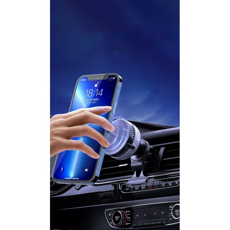 Автомобільний тримач для телефону MEMO магнітний з напівпровідниковим охолодженням та бездротовою зарядкою(GW03)
