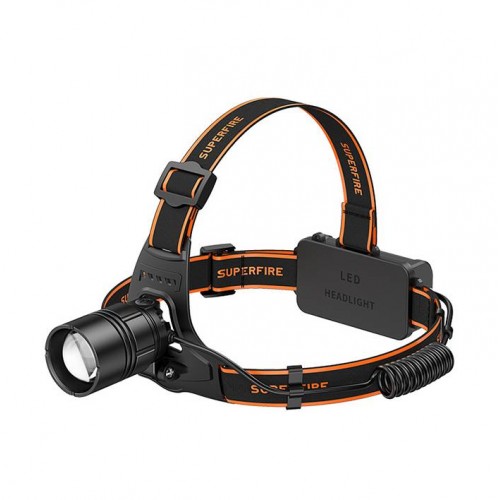 Ліхтар налобний акумуляторний масштабувальний SuperFire HL08 1600 Lumen IP32 Black Ліхтар налобний акумуляторний масштабувальний SuperFire HL08 1600 Lumen IP32 Black