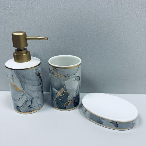 Набір для ванної кімнати Bona Di 853-173 3 предмети Сірий мармур