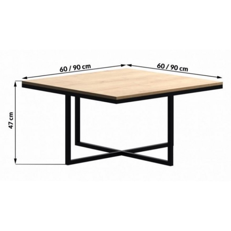 Кавовий журнальний столик у стилі Loft NS-611 500x600x600 мм Белый