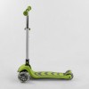 Самокат триколісний Best Scooter складане алюмінієве кермо, 4 колеса PU зі світлом Light green (102320)