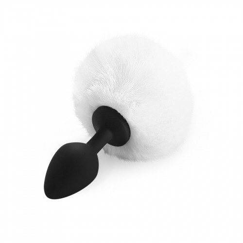 Силіконова анальна пробка М Art of Sex - Silicone Bunny Tails Butt plug White, діаметр 3,5 см в інтернет супермаркеті PbayMarket!