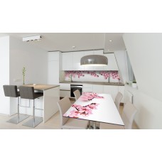 Наклейка вінілова на стіл Zatarga «Рожеві квіти Вишні» 650х1200 мм Z180696/1st
