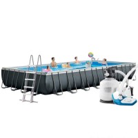 Каркасний басейн Intex 26378, 975 х 488 х 132 см (11 г/год - 10 000 л/год, драбина, тент, підстилка, набір для догляду, сітка )