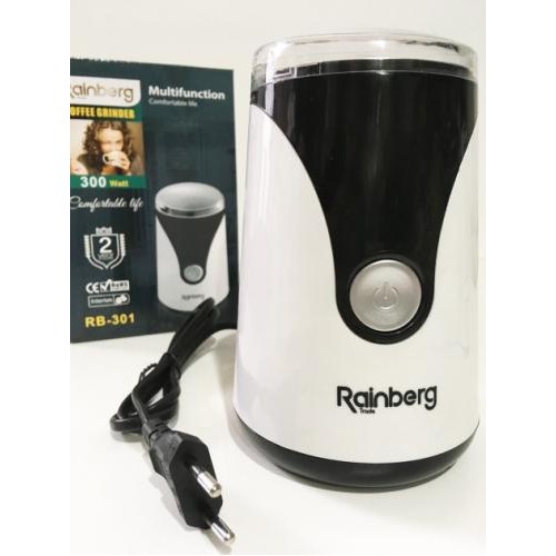 Електрична кавомолка роторна подрібнювач Rainberg RB-301 300W White/Black (112612) в інтернет супермаркеті PbayMarket!