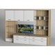 Стінка в вітальню Тиса Мебель Вітальня-100 Сонома Білий 1750x450x2370 мм