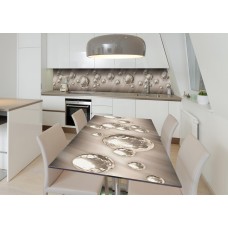 Наклейка 3Д вінілова на стіл Zatarga «Сталеві кульки» 600х1200 мм для будинків, квартир, столів, кав'ярень.