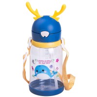 Дитяча пляшка для води з ремінцем YIWU 550 мл Синій (HP-14-44BL)