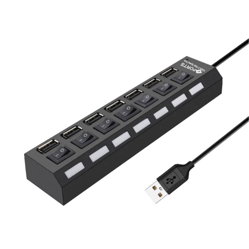 USB-хаб XON SmartHub Switch 7хUSB3.0 Чорний (UHASP070073B 5030)