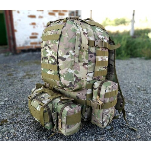 Тактичний великий рюкзак з підсумками TacticBag 45-55 л Камуфляж (1628818710) Тактичний великий рюкзак з підсумками TacticBag 45-55 л Камуфляж (1628818710)