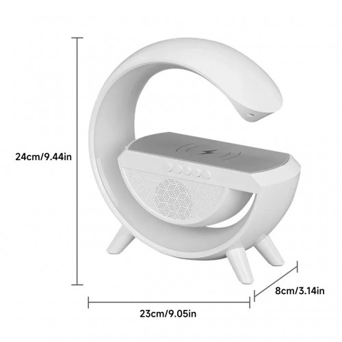 Настільна смарт лампа G-Smart Light BT2301 RGB з бездротовою зарядкою та Bluetooth колонкою 10W White Настільна смарт лампа G-Smart Light BT2301 RGB з бездротовою зарядкою та Bluetooth колонкою 10W White
