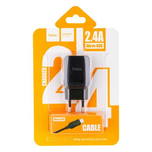 Зарядний пристрій Hoco C22A Micro Чорний Зарядний пристрій Hoco C22A Micro Чорний