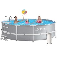 Каркасний басейн Intex 26718-5, 366 х 122 см (3 785 л/год, драбина, тент, підстилка)