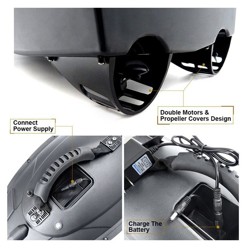 Кораблик для підгодовування риби Flytec HQ2011 на радіоуправлінні, чорна годівниця