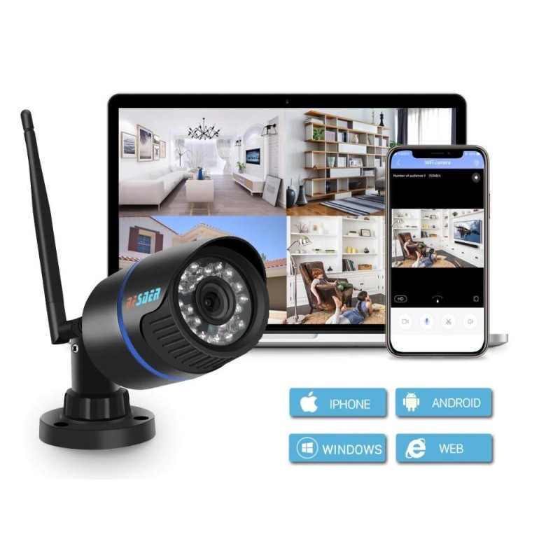 Wifi камера відеоспостереження бездротова вулична Besder JW201, 2 мегапікселя, HD 1080P, SD до 64 Гб