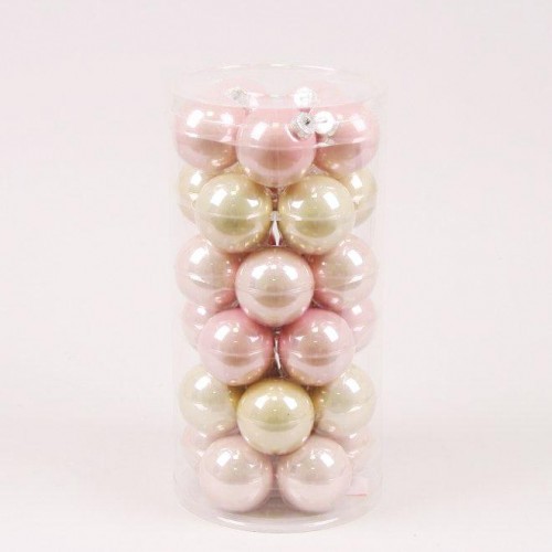Кульки скляні Flora D 5,7 см 30 шт Рожевий (44587) в інтернет супермаркеті PbayMarket!