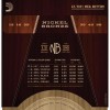 Струни для акустичної гітари D'Addario NB1256 Nickel Bronze Light Medium Acoustic Guitar Strings 12/56