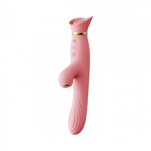 Вібратор з підігрівом та вакуумною стимуляцією клітора Zalo - ROSE Vibrator Strawberry Pink в інтернет супермаркеті PbayMarket!